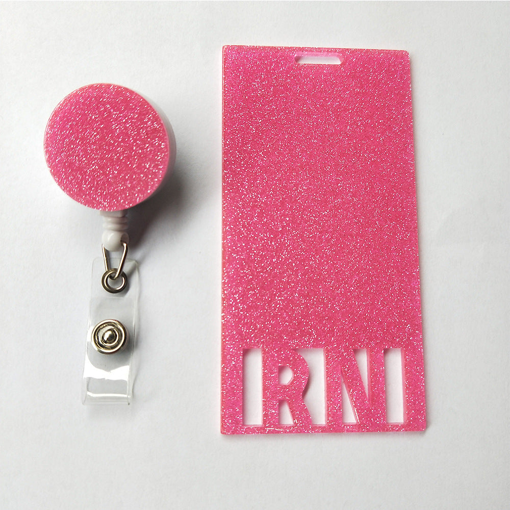 Wholesale Badge Reels Acrylic Easy-Pull Button ID Card Holder Badge Scroll Retractable Keychain